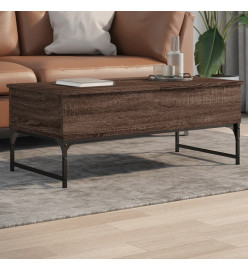 Table basse chêne marron 100x50x40cm bois d'ingénierie et métal
