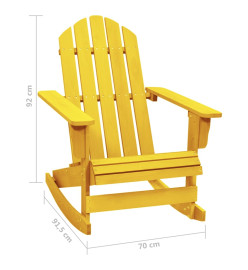 Chaise à bascule de jardin Adirondack Bois de sapin Jaune