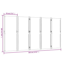 Cloison de séparation 5 panneaux taupe 350x180 cm