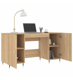 Bureau chêne sonoma 140x50x75 cm bois d'ingénierie