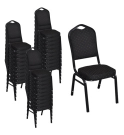 Chaises à manger lot de 30 noir tissu