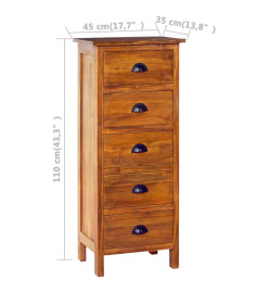 Buffet 45x35x110 cm Bois de teck massif