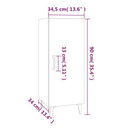 Buffet Blanc brillant 34,5x34x90 cm Bois d'ingénierie