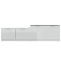 Meuble TV Blanc brillant 158,5x36x45 cm Bois d'ingénierie