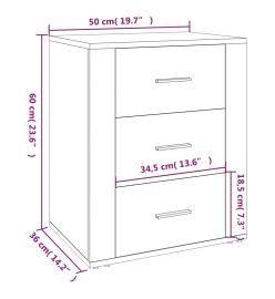 Table de chevet Blanc 50x36x60 cm Bois d'ingénierie