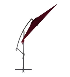 Parasol déporté avec mât en aluminium Bordeaux 300 cm