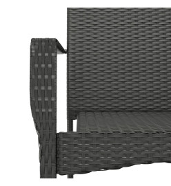 Mobilier à dîner de jardin 9pcs et coussins noir résine tressée