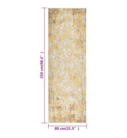 Tapis à tissage plat d'extérieur 80x250 cm Jaune