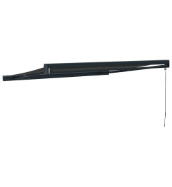 Auvent rétractable anthracite 3,5x2,5 m tissu et aluminium
