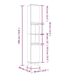 Ensemble d'armoires de salle de bain 3 pcs sonoma gris