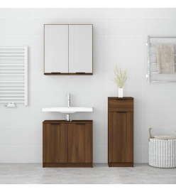 Ensemble d'armoires de salle de bain 3 pcs chêne marron