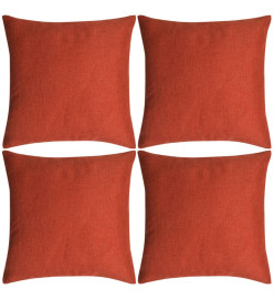 Housses de coussin 4 pcs Aspect de lin Terre-cuite 50x50 cm