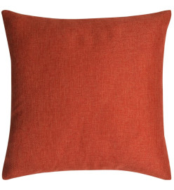 Housses de coussin 4 pcs Aspect de lin Terre-cuite 50x50 cm