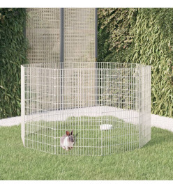 Cage à lapin 10 panneaux 54x100 cm Fer galvanisé