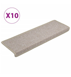 Tapis d'escalier 10 pcs 65x21x4 cm Taupe