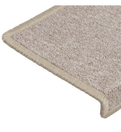 Tapis d'escalier 10 pcs 65x21x4 cm Taupe