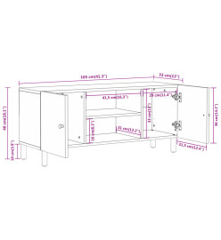 Meuble TV 105x33x46 cm Bois massif de manguier