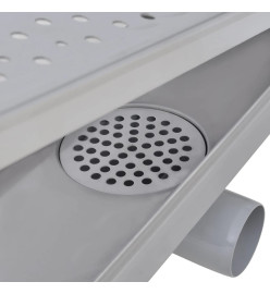 Drain de douche linéaire 530 x 140 mm en acier inoxydable