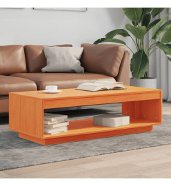 Table basse cire marron 110x50x33,5 cm bois massif de pin