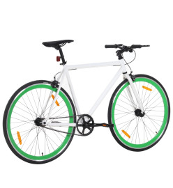 Vélo à pignon fixe blanc et vert 700c 59 cm