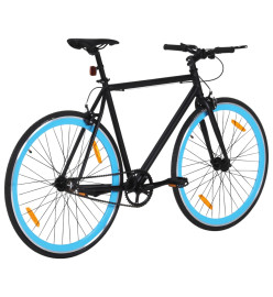 Vélo à pignon fixe noir et bleu 700c 59 cm