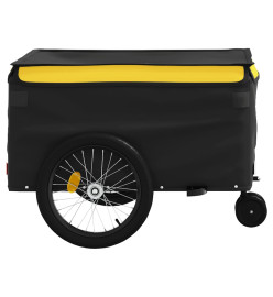 Remorque de vélo noir et jaune 45 kg fer