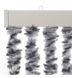 Rideau anti-mouches gris et noir et blanc 56x185 cm chenille