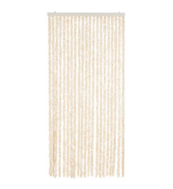 Rideau anti-mouches beige et blanc 56x185 cm chenille