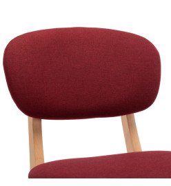 Tabourets de bar lot de 2 rouge bordeaux tissu