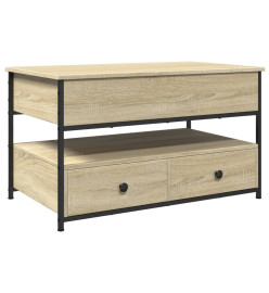 Table basse chêne sonoma 85x50x50 cm bois d'ingénierie et métal