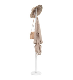 Porte-manteau blanc 176 cm fer enduit de poudre