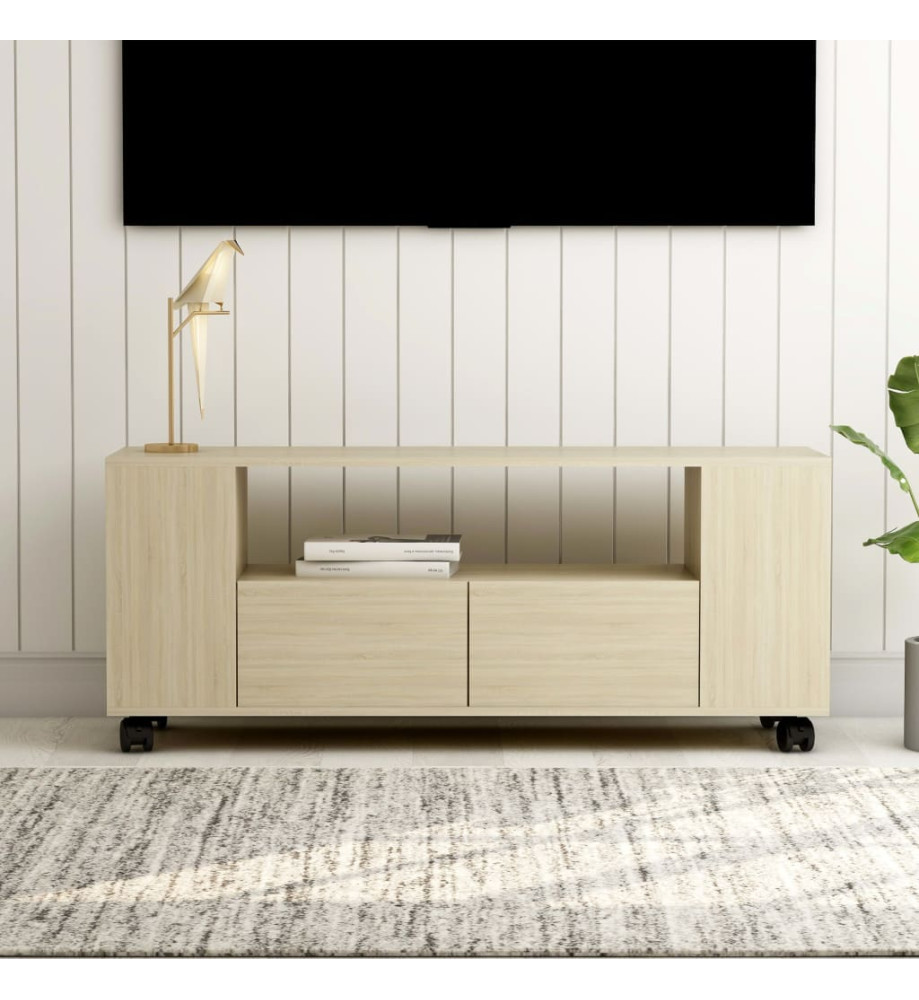 Meuble TV chêne sonoma 120x35x48 cm bois d'ingénierie