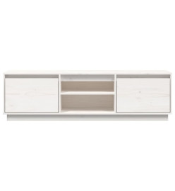 Meuble TV Blanc 140x35x40 cm Bois de pin massif