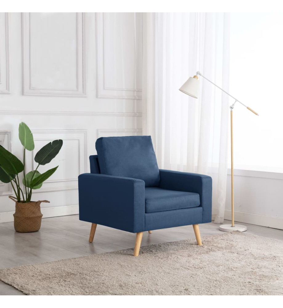 Fauteuil Bleu Tissu