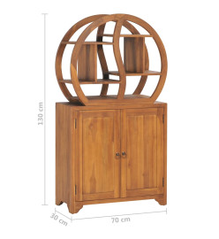 Armoire avec étagère Yin Yang 70x30x130 cm Bois de teck massif