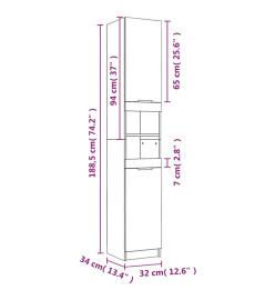 Ensemble d'armoires de salle de bain 4 pcs chêne fumé