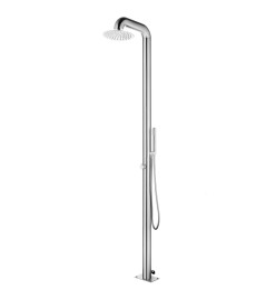 Douche de jardin avec base gris 230 cm Acier inoxydable