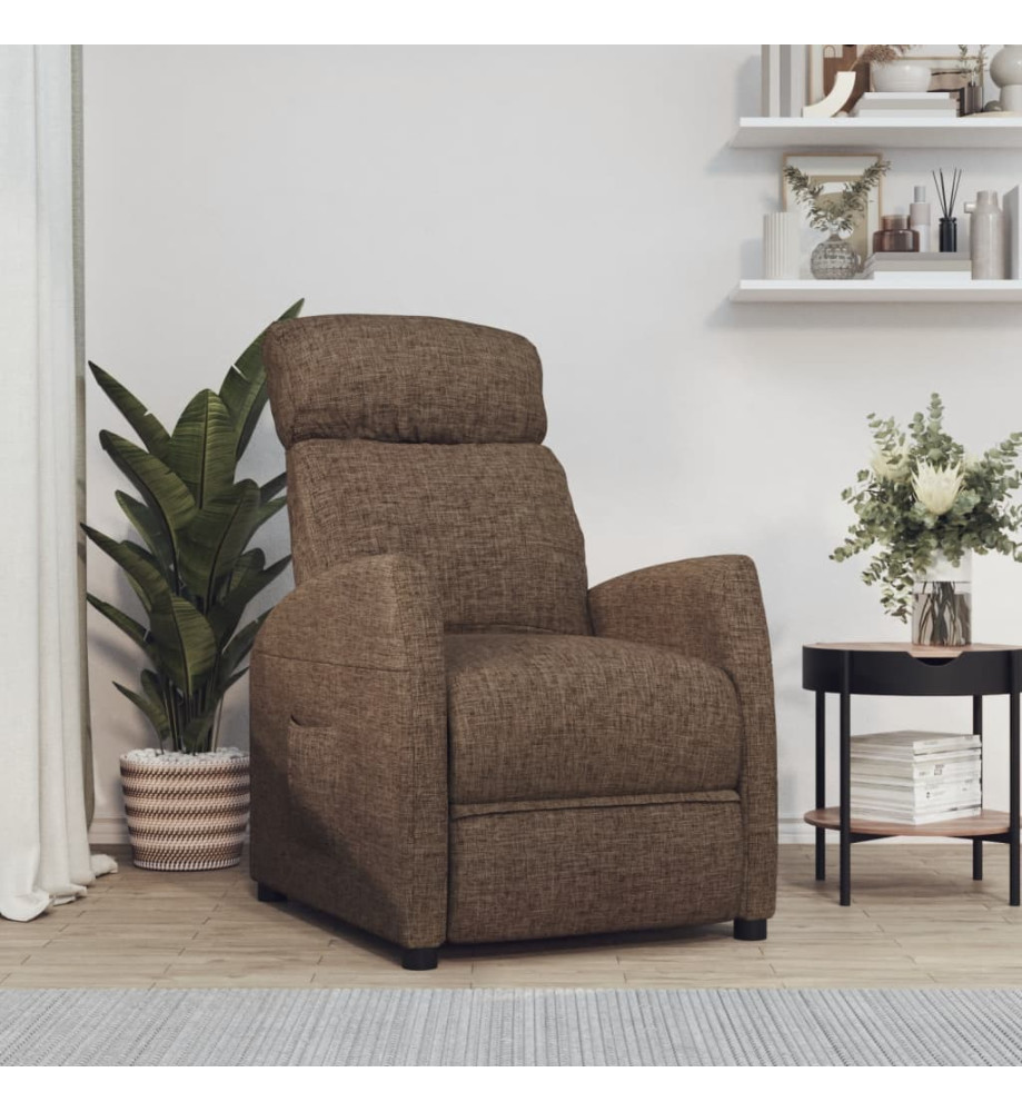 Fauteuil inclinable Marron Tissu Fauteuil inclinable Marron Tissu