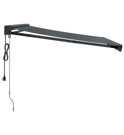 Auvent rétractable anthracite 3,5x2,5 m tissu et aluminium