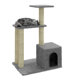 Arbre à chat avec griffoirs en sisal Gris clair 71 cm