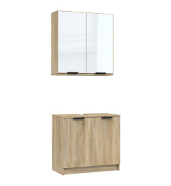 Ensemble d'armoires de salle de bain 2 pcs chêne sonoma