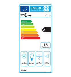 Hotte murale 60 cm Acier inoxydable et verre trempé Noir