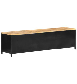 Meuble TV 130x30x37 cm Bois de manguier massif brut