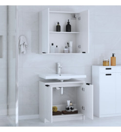 Meubles de salle de bain 2 pcs Blanc Bois d'ingénierie