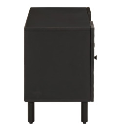 Meuble TV noir 105x33x46 cm bois massif de manguier