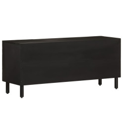 Meuble TV noir 105x33x46 cm bois massif de manguier