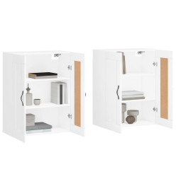 Armoires murales 2 pcs blanc bois d'ingénierie