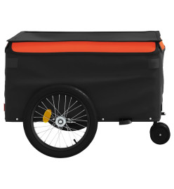 Remorque de vélo noir et orange 45 kg fer