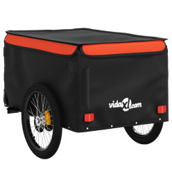 Remorque de vélo noir et orange 45 kg fer