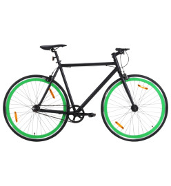 Vélo à pignon fixe noir et vert 700c 55 cm